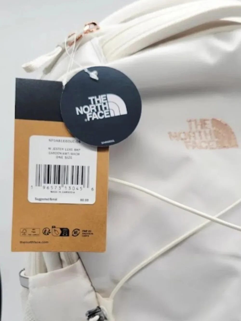 THE NORTH FACE Jester Luxe Backpack Gardenia White Women’s NWT One Size